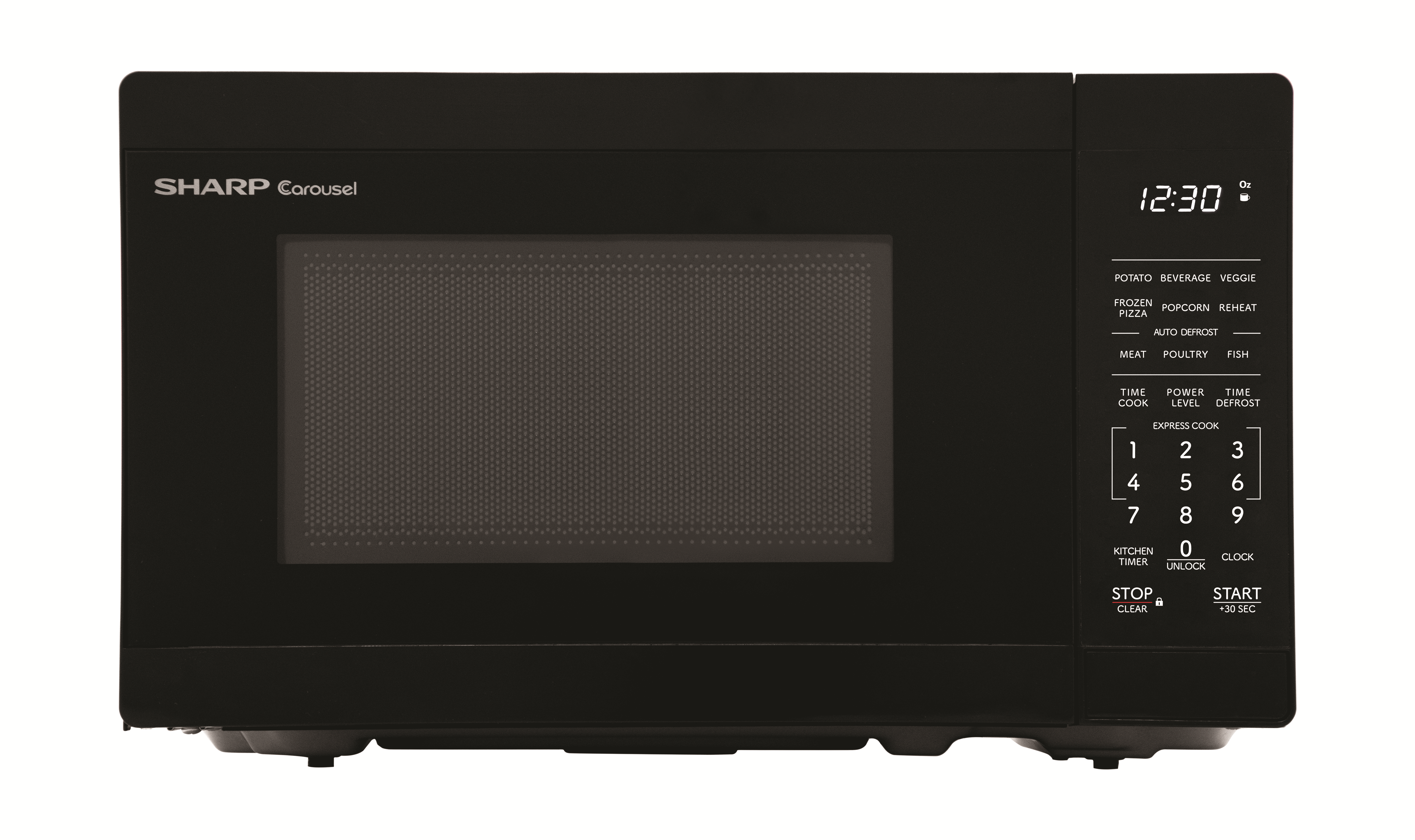 Sharp SMC0760KBC 0.7 cu. ft. Countertop Microwave – 700W, Black with Carousel Turntable