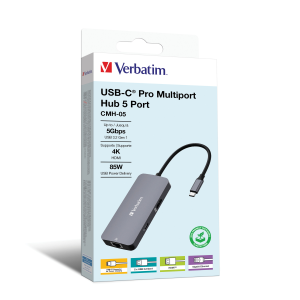Verbatim CMH-05 USB-C Multiport Hub USB 3.2 GEN 1 PD / USB-A 3.0 x 2 / HDMI / RJ45