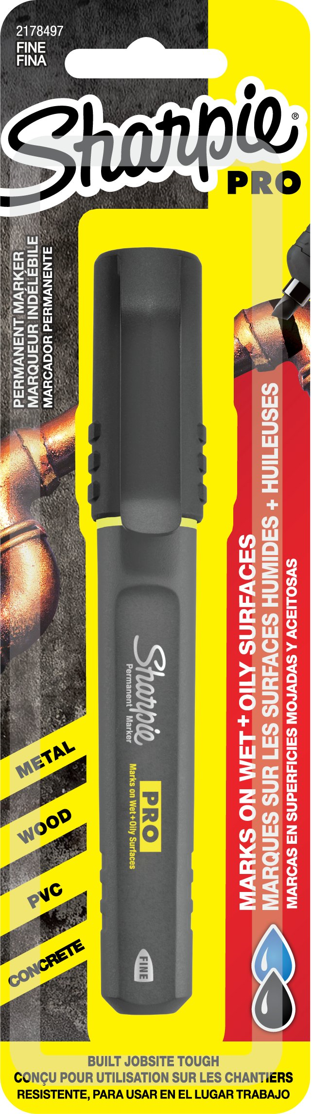 Sharpie PRO Permanent Marker, Fine Point, Black, 1 Unit