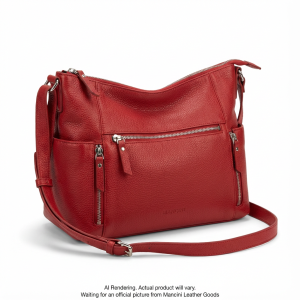 Mancini HBP1081-RED June Crossbody Handbag – Premium Pebble-Grain Leather