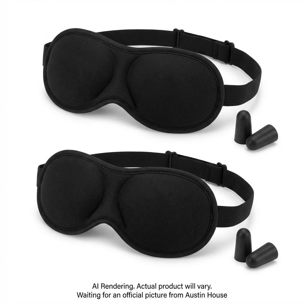 2Pk Eye Mask & Ear Plugs Blk