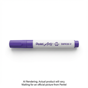 Pentel Arts Wet Erase Chalk Marker, Small Chisel Tip, Violet Ink