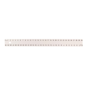 30cm White Plastic Ruler (cm 0-30) / 
R?gle blanche en plastique de 30 cm (cm 0-30)