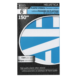 Helvetica Stencil 6”, Caps Pochoir Helvetica de 6 po, majuscules