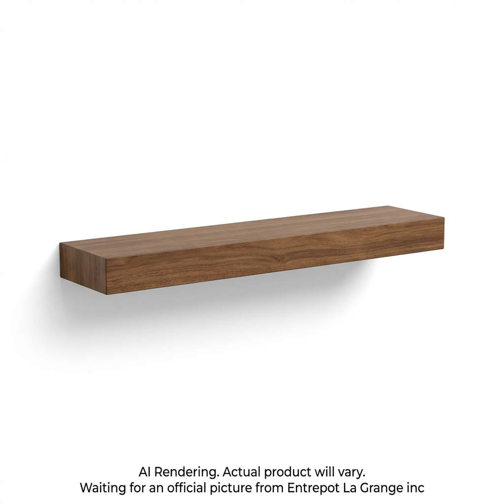 Solid Wood Shelf 36"L x 6"D x 2"T Medium Walnut