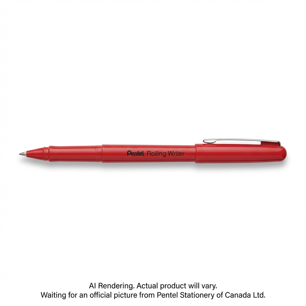 Pentel Rolling Writer Roller Ball Pen, (0.8mm), Red Ink