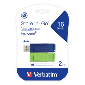 Verbatim 16GB SnG USB 2PK Color Retract