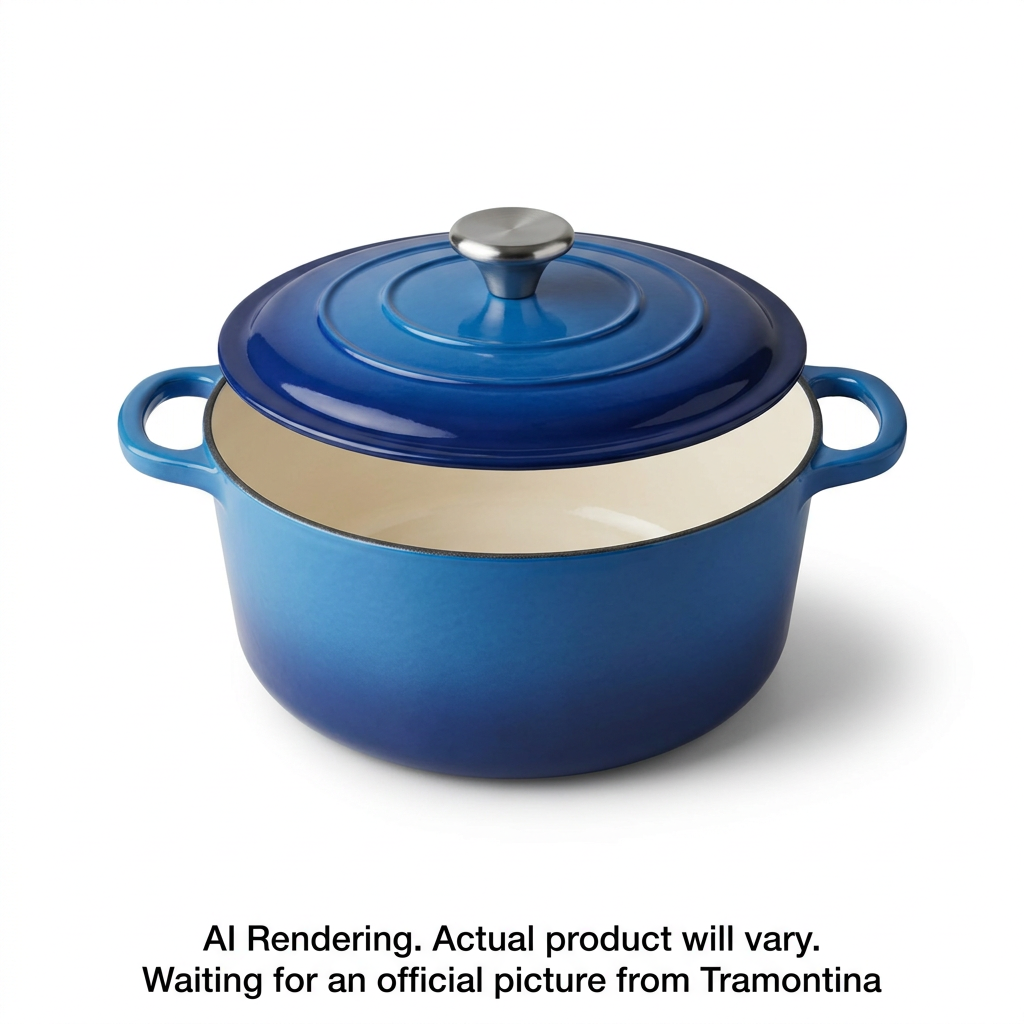 Tramontina 6.5 Qt Covered Round Dutch Oven - Cast Iron - S1000 - Pe - BLue - Ss Knob - Gourmet