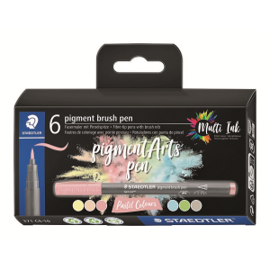 Pigment Brush Pen Pastel Colou 6Pcs