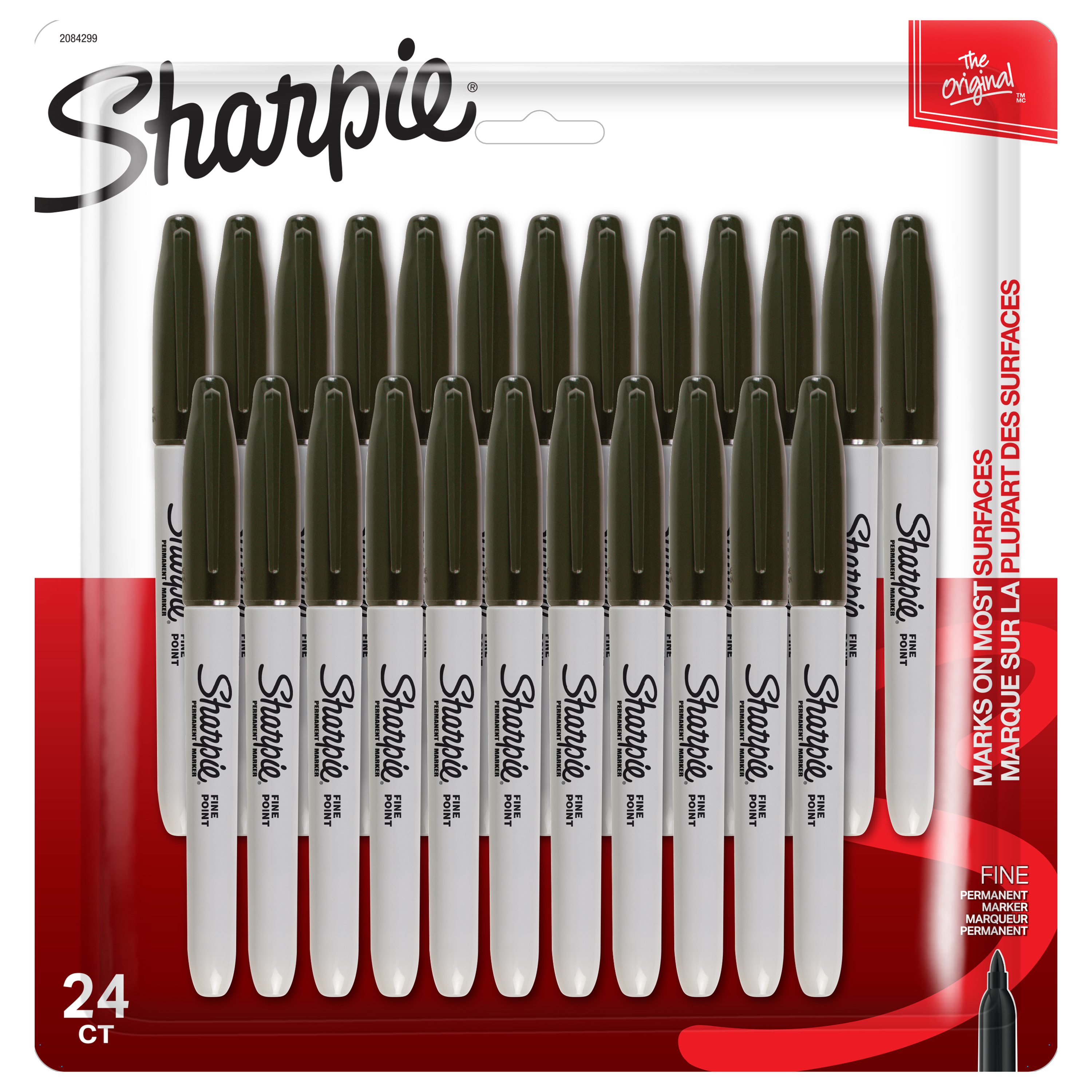 Sharpie Permanent Markers, Fine Point, Black, 24 Count