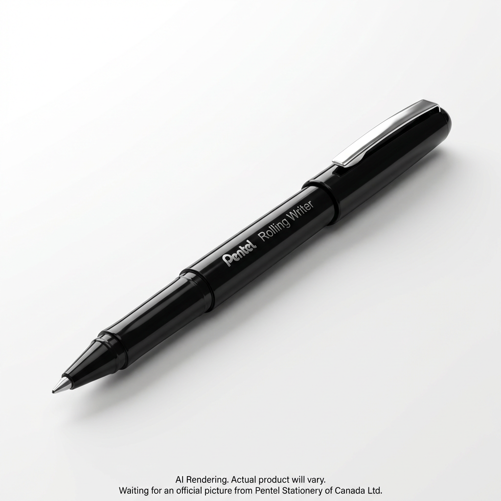 Pentel Rolling Writer Roller Ball Pen, (0.8mm), Black Ink