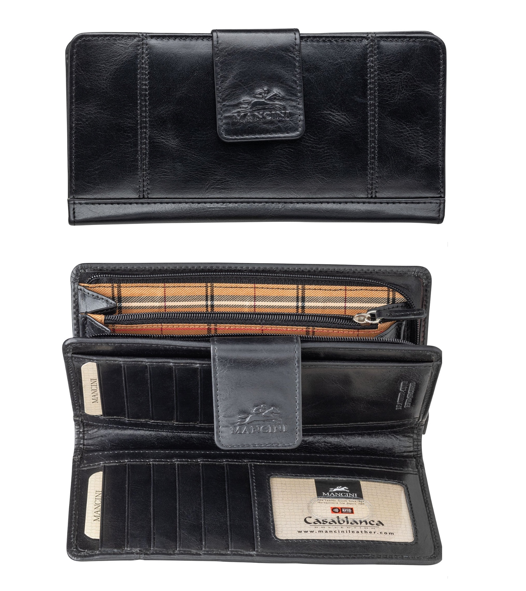 Ladies’ RFID Secure Clutch Wallet Black