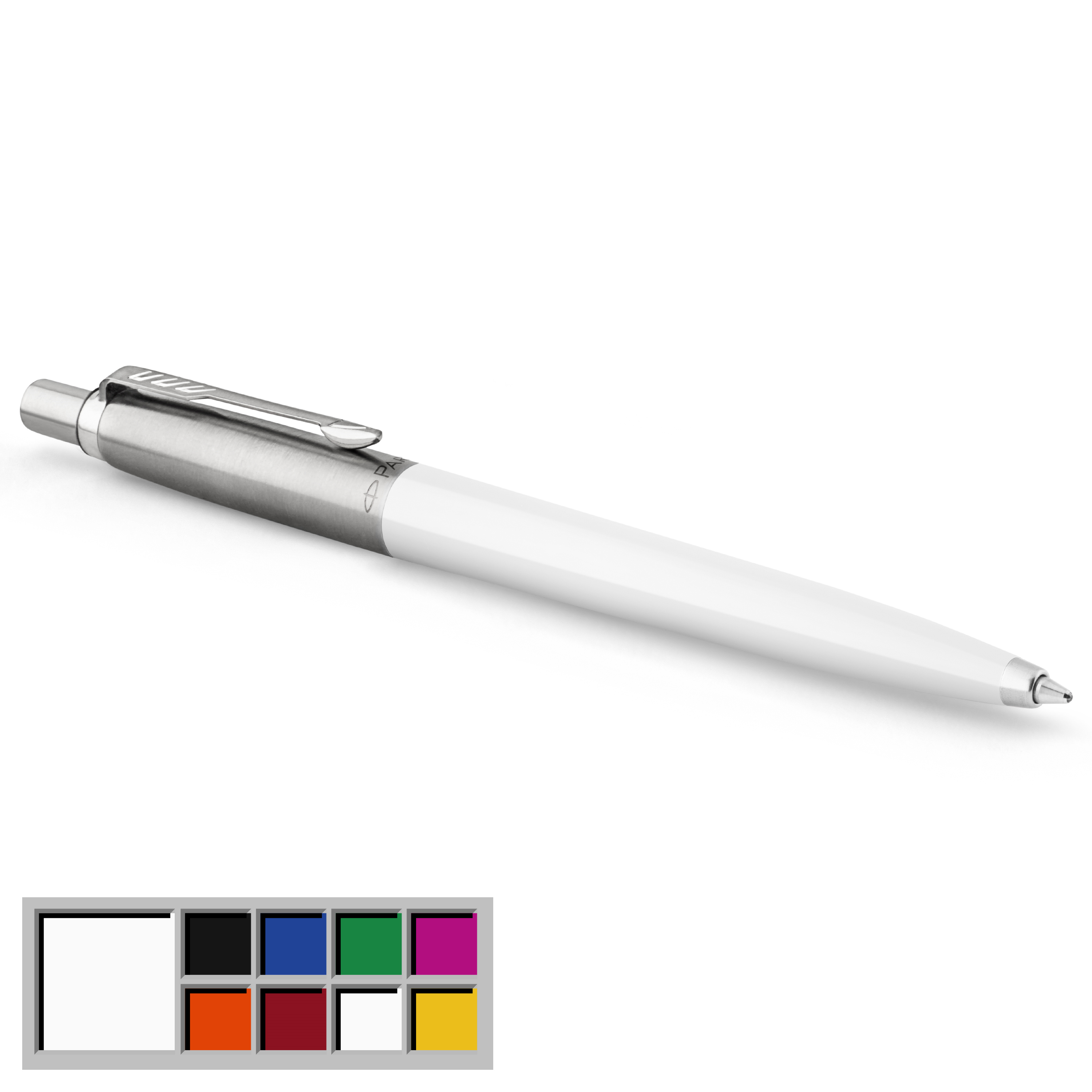 Parker Jotter Originals Ballpoint Pen, Classic White Finish, Medium Point, Blue Ink