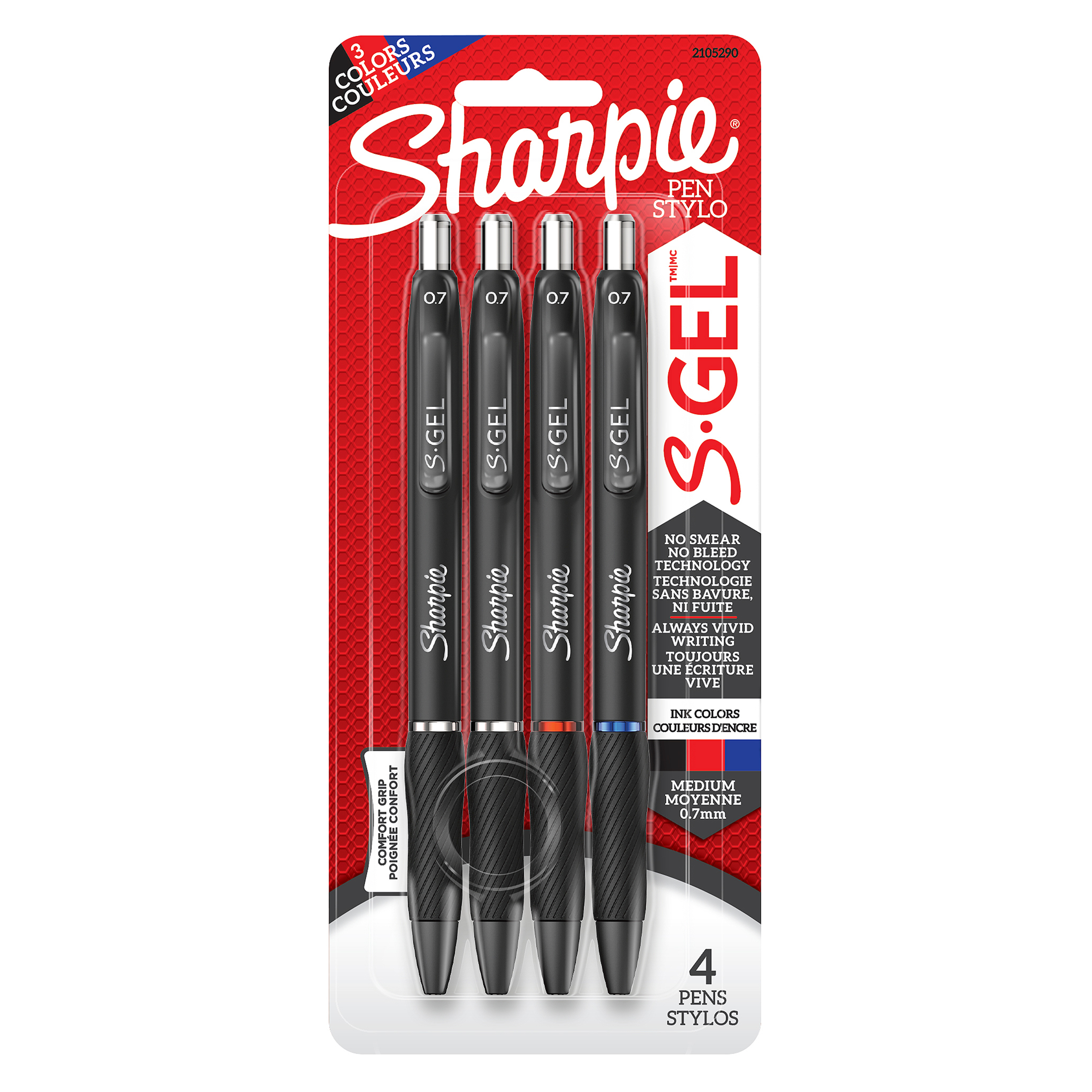 Sharpie 2105290 S-Gel Gel Pens ? Medium Point (0.7 mm), Assorted Colours, 4 Count