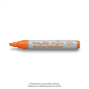 Pentel Arts Wet Erase Chalk Marker, Small Chisel Tip, Orange Ink