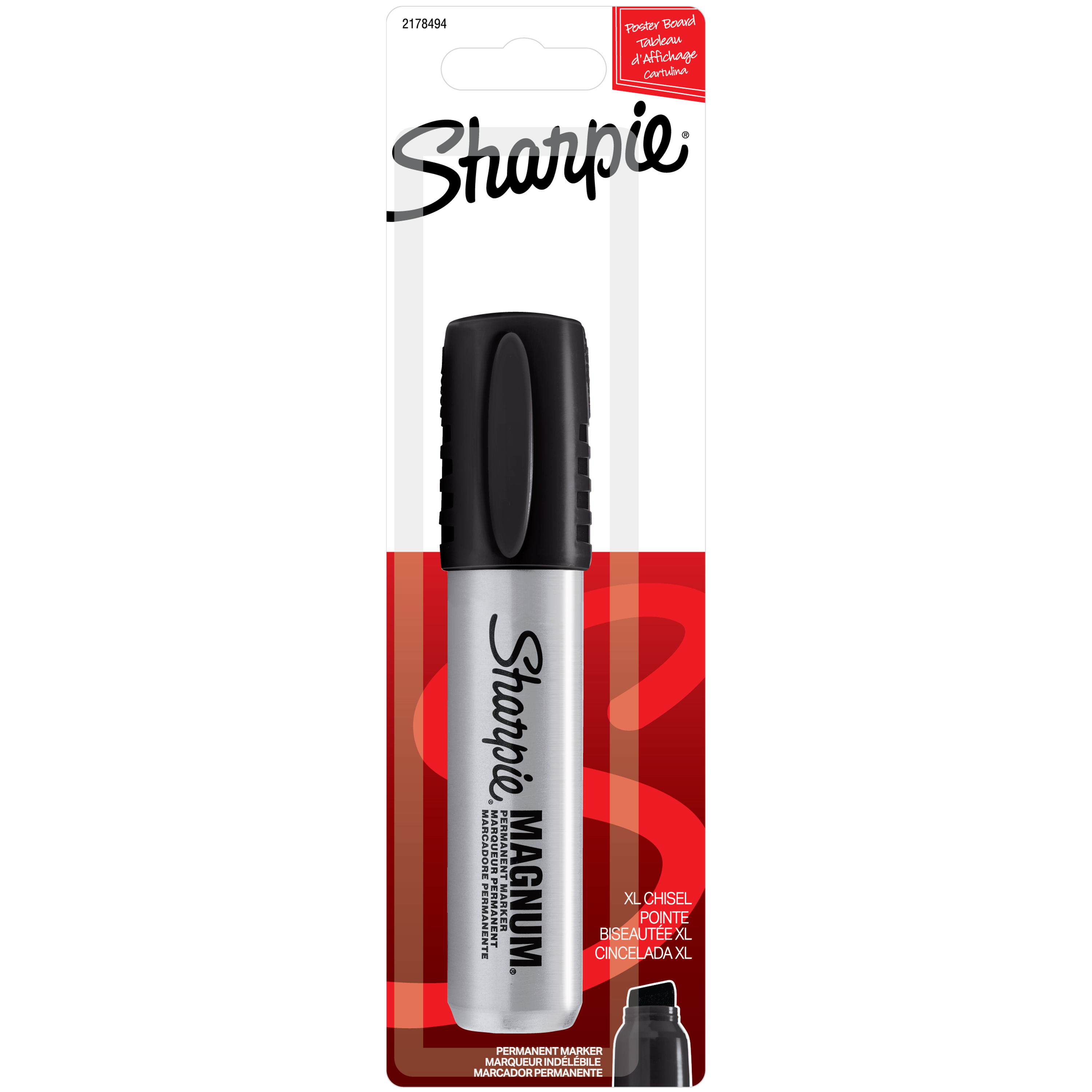 Sharpie Magnum Permanent Marker, Chisel Tip, Black, 1 Count