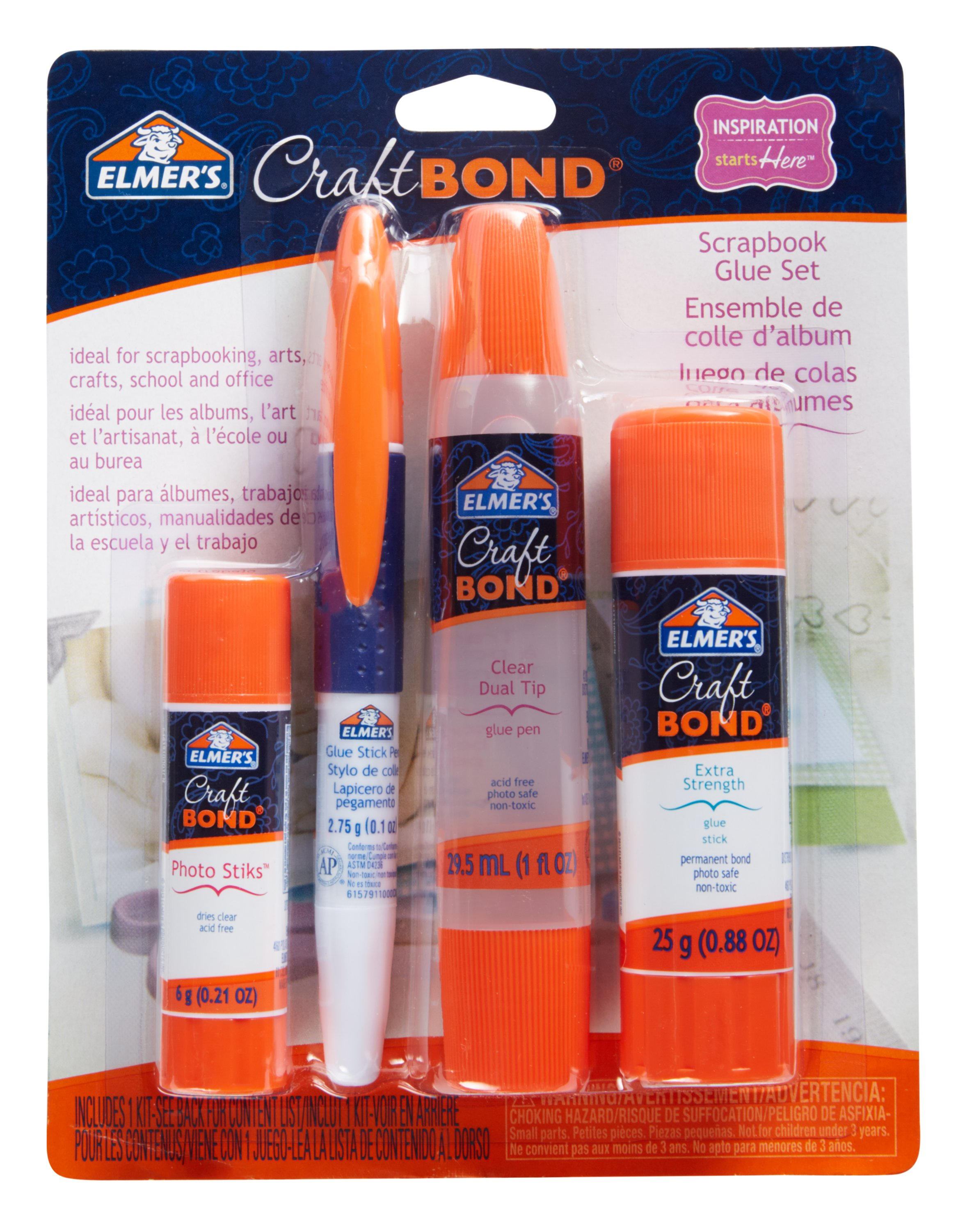 Elmer?s Craft Bond Scrapbook Glue Set, 4 Types of Craft Glue