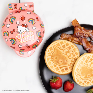 Hello Kitty Mini Waffle Maker - Compact 4-Inch Non-Stick Character Waffle Iron