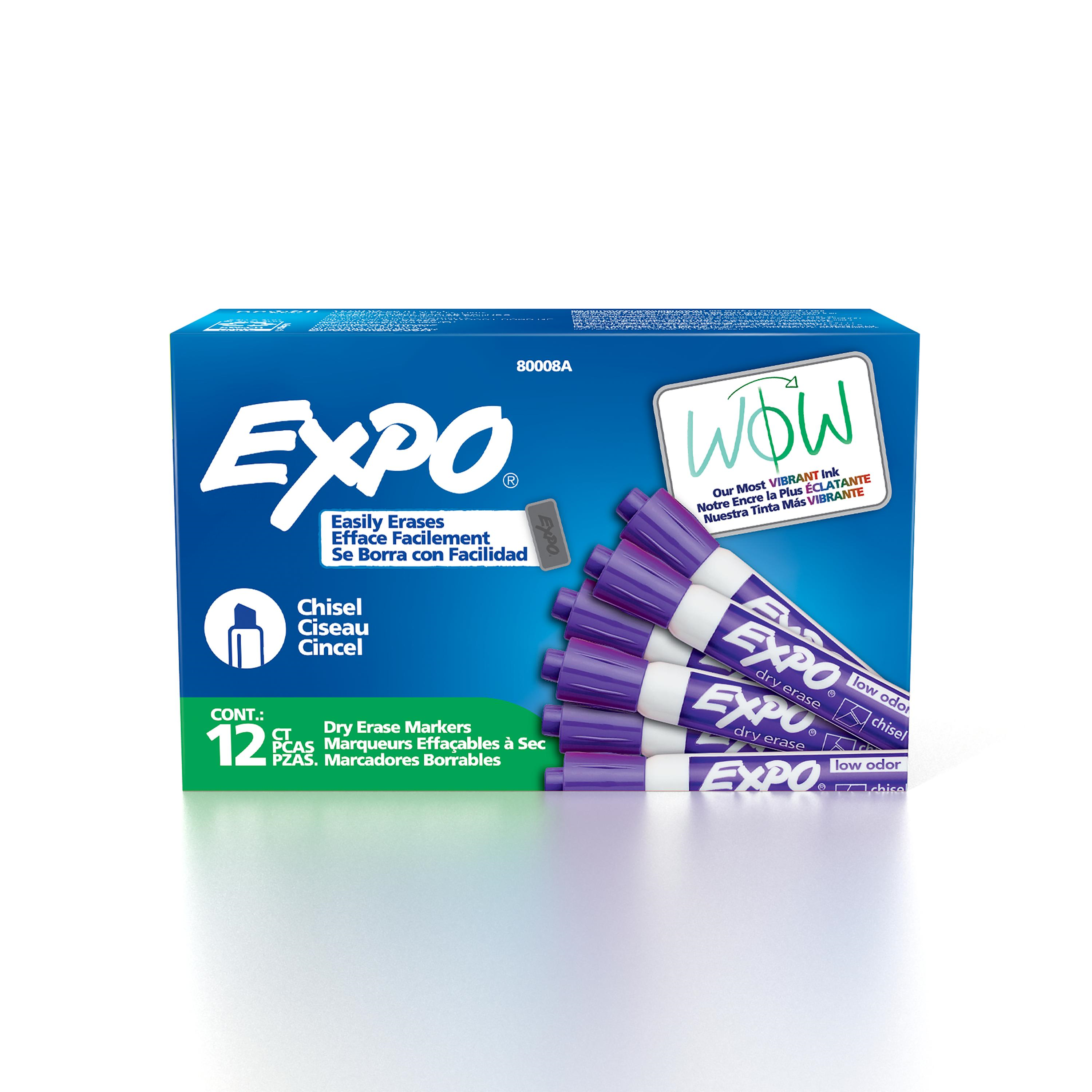 EXPO Dry Erase Marker, Low Odour Ink, Purple, Chisel Tip, 1 Unit