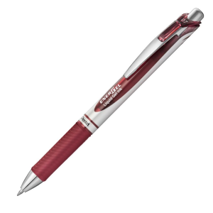 EnerGel Retractable Gel Roller, (0.7mm) Metal Tip, Burgundy Ink