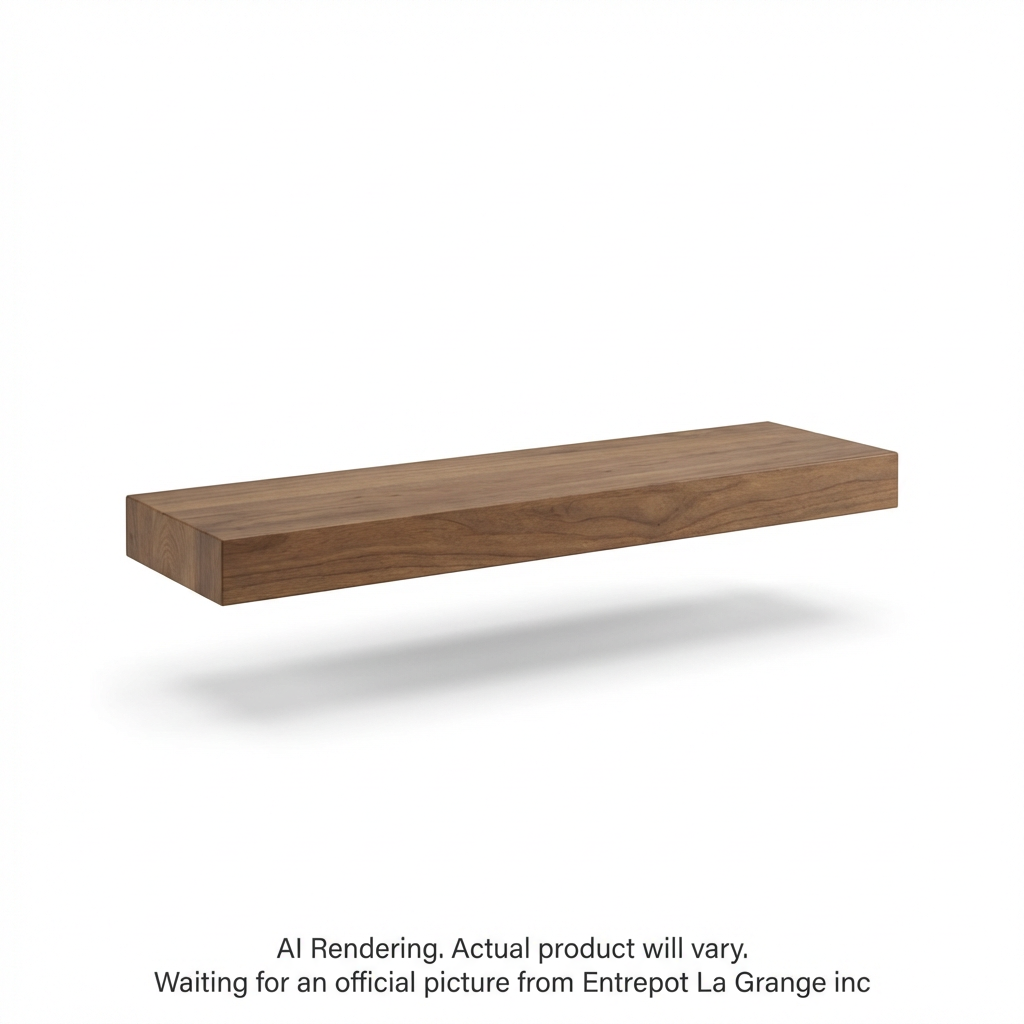 Solid Wood Shelf 36"L x 8"D x 2"T Medium Walnut