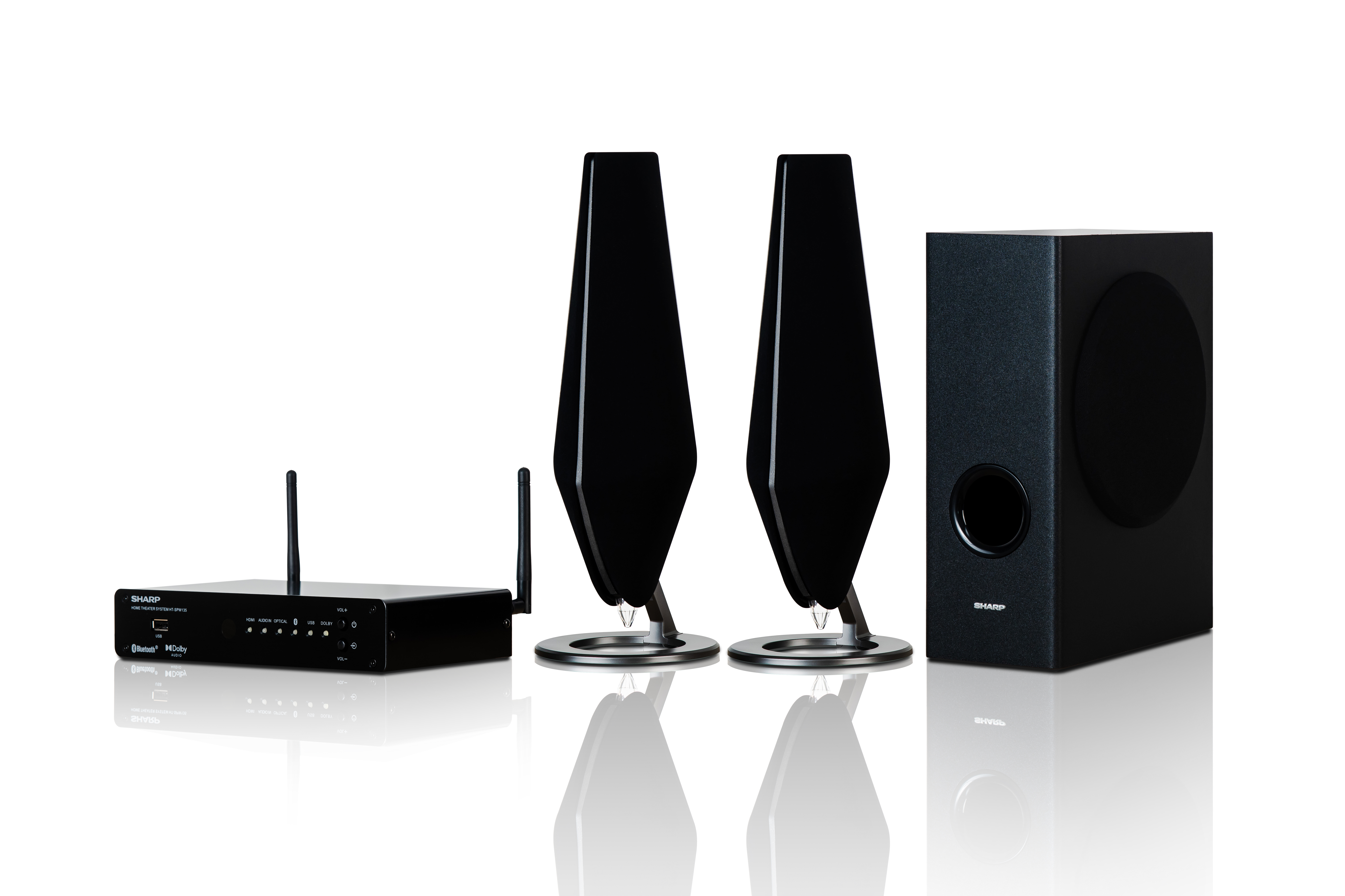 Sharp HT-SPW135 2.1 Channel Home Cinema Soundbar with Wireless Subwoofer and Ambient Lighting (150W RMS)