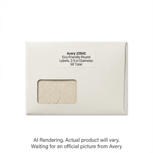 Avery Laser/Inkjet Hemp Labels, 2½" Diam., Permanent, 10 sheets/env, 90 labels/env